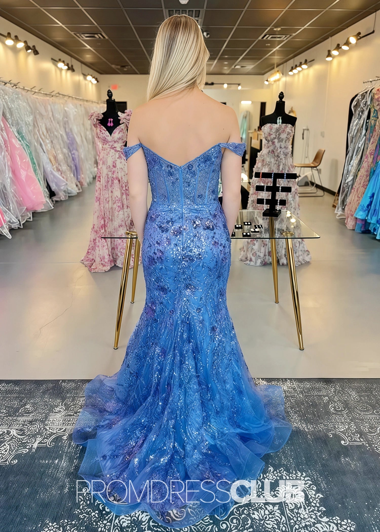 Hazel |Long Black Prom Dresses Near Me With Sequins Mermaid Off the Shoulder Split