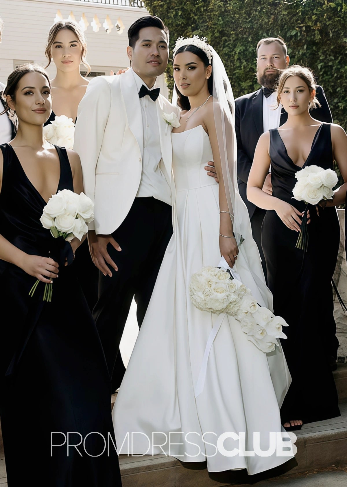 Elizabeth |White Simple Wedding Dresses Satin Strapless for Beach