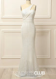 Genevieve |Long White Prom Dresses Near Me With Mermaid One Shoulder Sequins