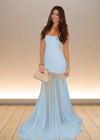 Daisy | Stunning Yellow Strapless Tulle Mermaid Prom Dress: Elevate Your Prom Night with Elegance Color Light Blue