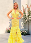 Eloise | Stunning Yellow Mermaid Ruffle Prom Dress Split – Steal the Show at Your Prom! Color Yellow