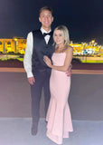 Emily | Glamorous A Pink Strapless Satin Mermaid Prom Dress – Elevate Your Prom Night Elegance