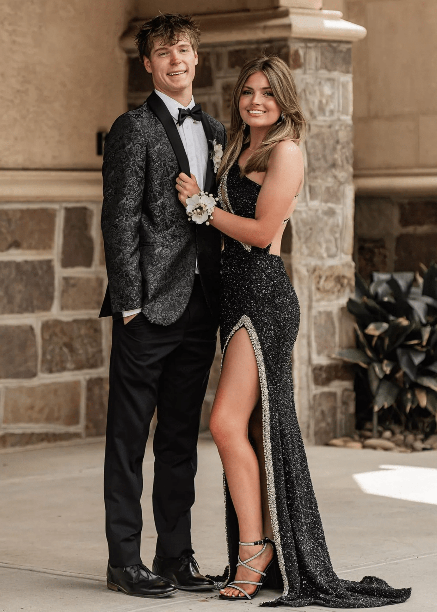 Audrey |Mermaid One Sholder Black Sequins Prom Dresses with Slit - Black - US0 - PromDressClub