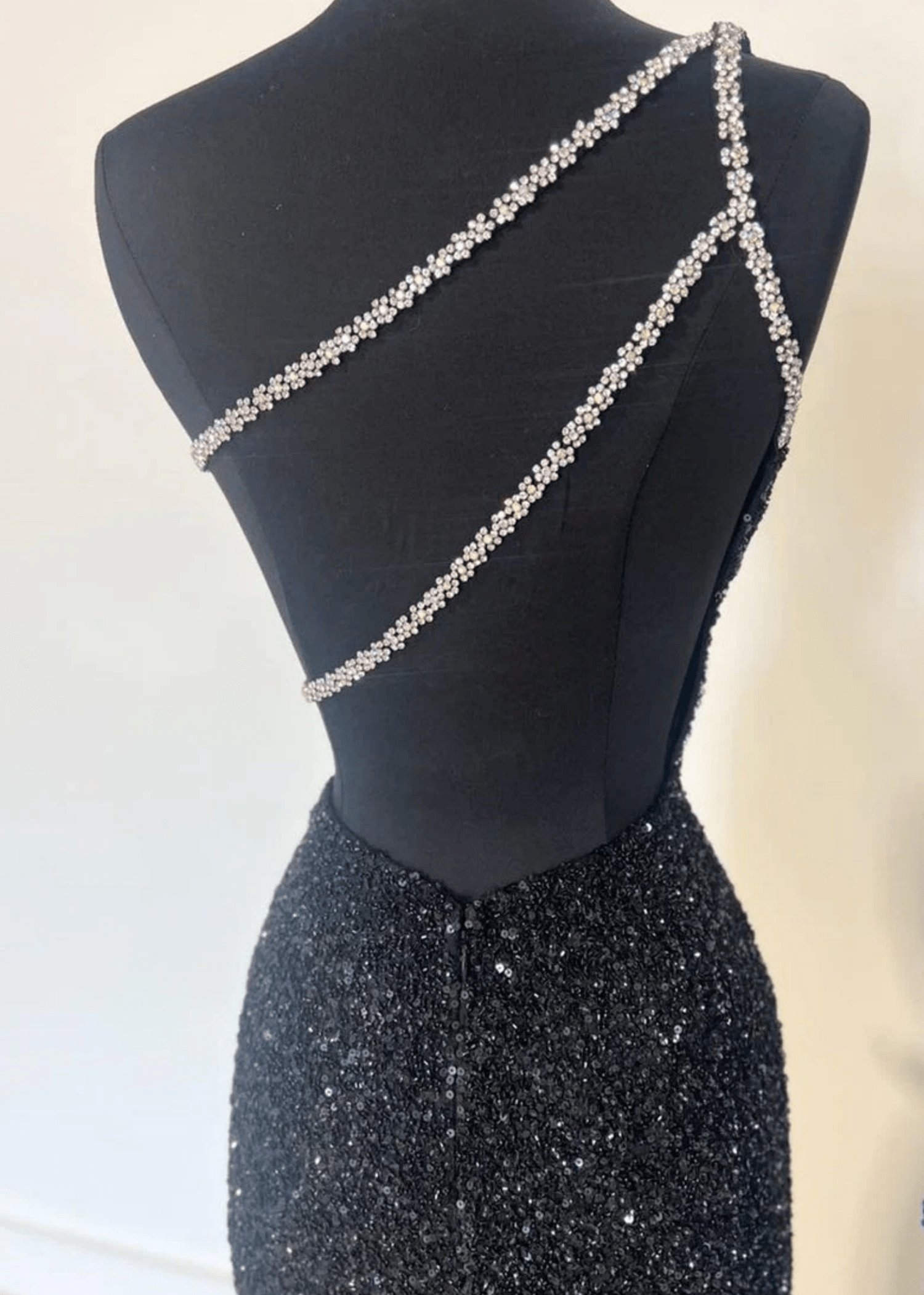 Audrey |Mermaid One Sholder Black Sequins Prom Dresses with Slit - Royal Blue - US0 - PromDressClub