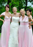 Dale | Eye - Catching Convertible Pink Chiffon Maxi Bridesmaid Dress with Multiway Infinity - Pink - PROMDRESS Club