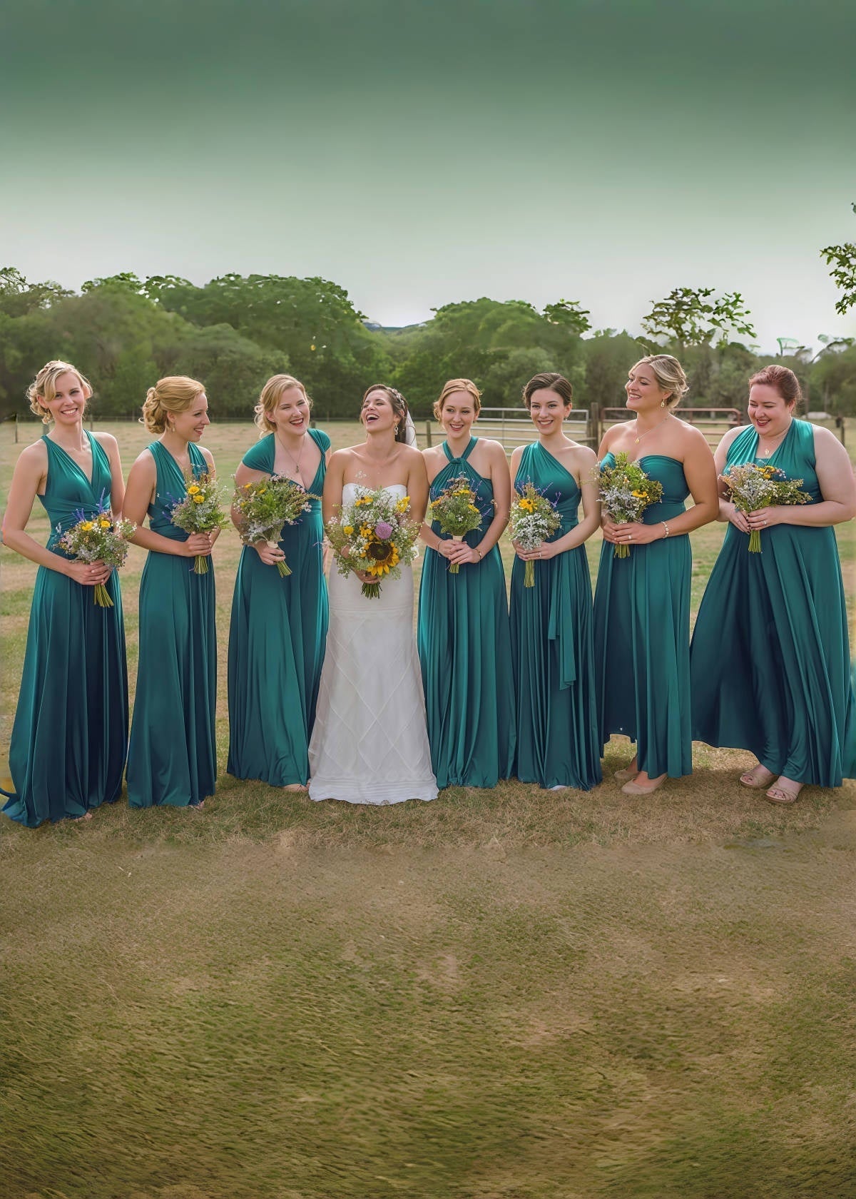 Deborah | Eternal Convertible Teal Blue Chiffon Maxi Bridesmaid Dress with Multiway Infinity - Teal Blue - PROMDRESS Club