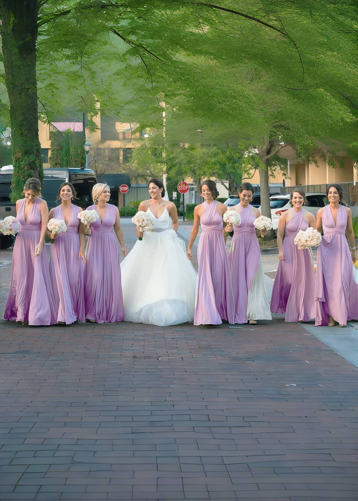 Denise | Epitome of Allure Infinity Lavender Chiffon Maxi Bridesmaid Dress with Multiway Convertible - Lavender - PROMDRESS Club