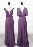 Diana | Cherished Vow Infinity Purple Chiffon Maxi Bridesmaid Dress with Multiway Convertible - Purple - PROMDRESS Club