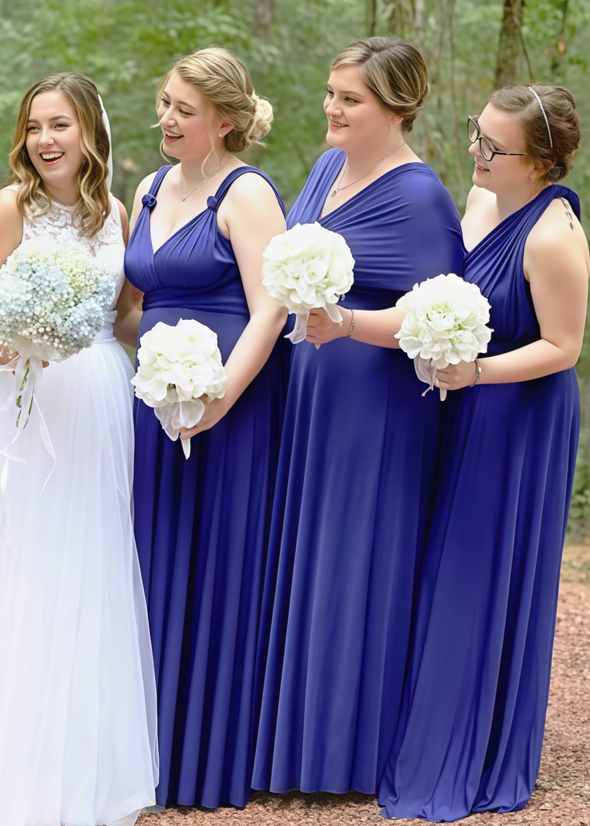 Dolores | Immensely Glam Multiway Infinity Indigo Blue Chiffon Maxi Bridesmaid Dress with Convertible - Dark Blue - PROMDRESS Club