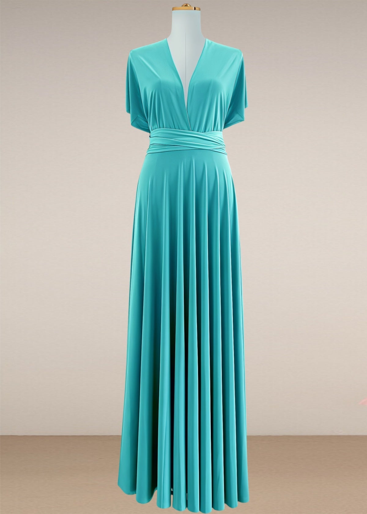 Dora | Loving Fate Infinity Aqua Chiffon Maxi Bridesmaid Dress with Multiway Convertible - Aqua - PROMDRESS Club