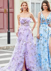 Gabrielle | Lavender Flower Formal Dress – Stunning Corset Floral Prom Dress for Elegant Occasions Color Lavender Floral