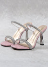 Glamorous Gold Block Heels High Sandals – Stylish Square Toes Heel for Every Festive Moment Color Pink