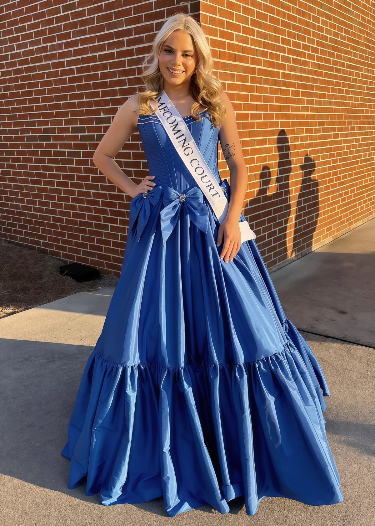 Hazel | A Line Bow Knots Long Prom Dress Light Blue - Royal Blue - PROMDRESS Club