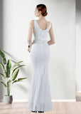 Ingrid | Mermaid V Neck Backless White Sequin Formal Dress - White - PROMDRESS Club