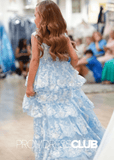 Leila | Sequin Ruffle Light Blue Long Pageant Dresses for Girls - Light Blue - PromDressClub