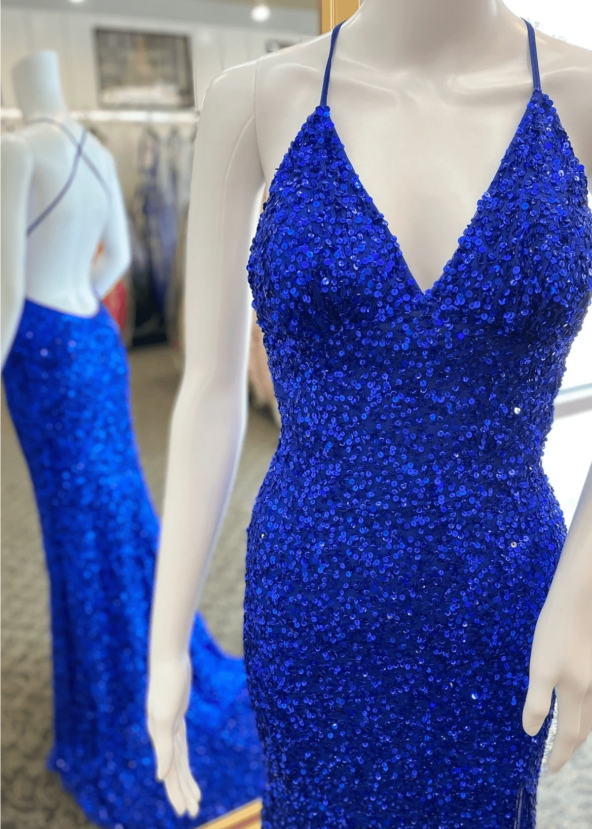 Leona | Mermaid Sparkly Royal Blue Sequin Maxi Prom Dress - Royal Blue - PROMDRESS Club