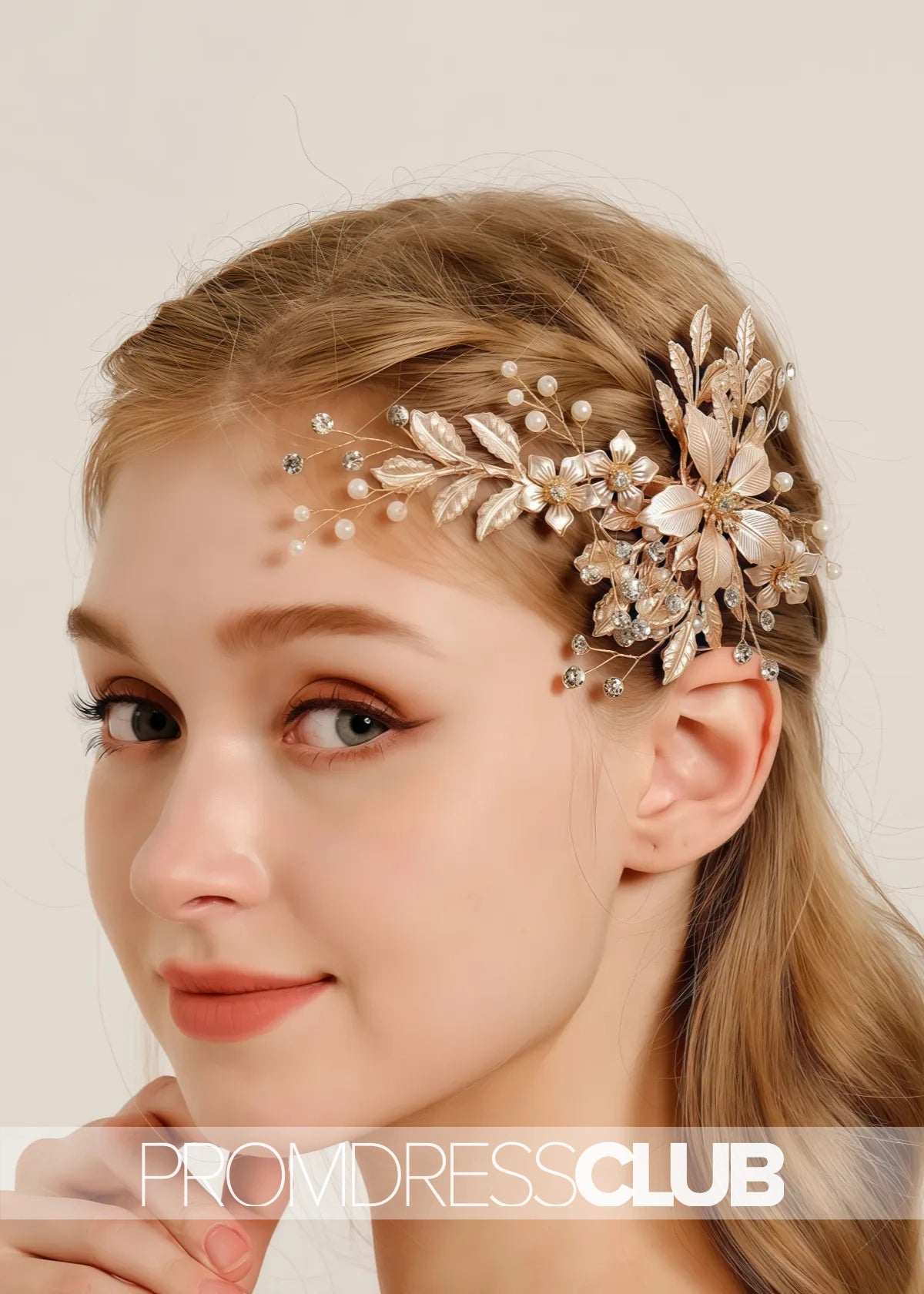 Luxury Accessories Gold Versatile Hairpin With Metal Flower - Gold - PromDressClub