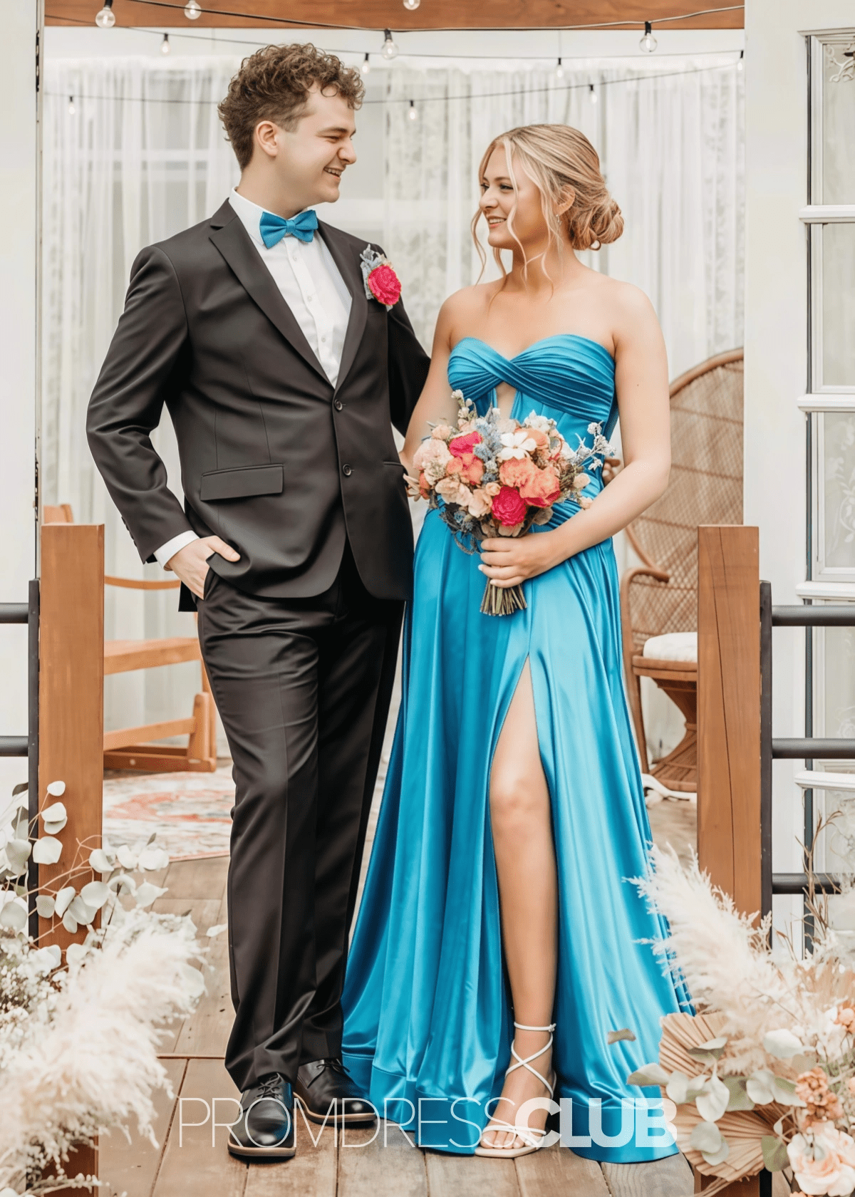 Marian | A Line Dark Red Long Prom Dress Near Me - Blue - PROMDRESS Club