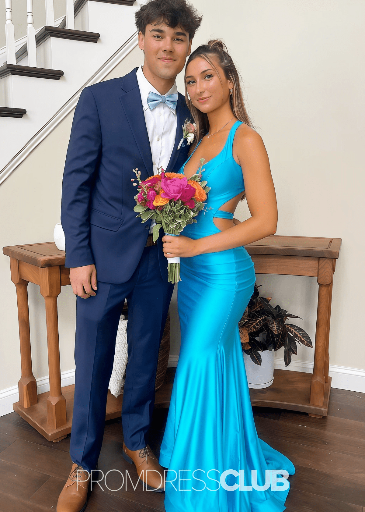 Megan | Mermaid Ruched Aqua Long Prom Dress Near Me - Aqua - PROMDRESS Club