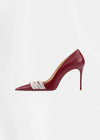 Pearl-Adorned Pointed-Toe High Heels – Stunning Black Prom Shoes & Timeless Elegance for Every Occasion Color Burgundy