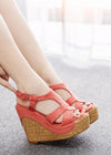 Stylish Black Platform Wedge Sandals & Versatile Peep Toe High Heels for Every Event Color Pink