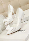 Stylish Light Blue and Pink High Heels Prom Shoes with Bow Detail – Perfect for Every Elegant Occasion! Color White