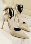 Stylish Pink Satin Prom Heels – Perfect Pointed Toe High Heels for Elegant Occasions Color Champagne